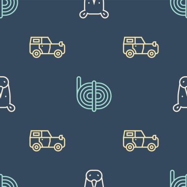 Gergedan hattı, off road vagonu ve tırmanma halatını pürüzsüz bir şekilde ayarlayın. Vektör