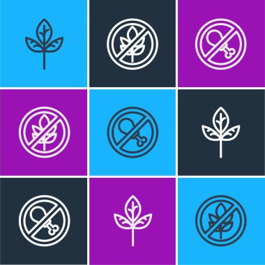 Yaprak ya da yaprak, et ve glütensiz tahıl ikonu. Vektör