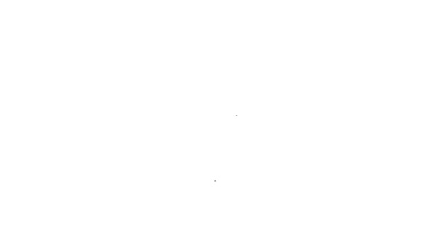黒い線白い背景に描かれたスクランブルエッグのアイコン。家庭料理、目玉焼き、健康的な朝食、オムレツアイコン。4Kビデオモーショングラフィックアニメーション — ストック動画