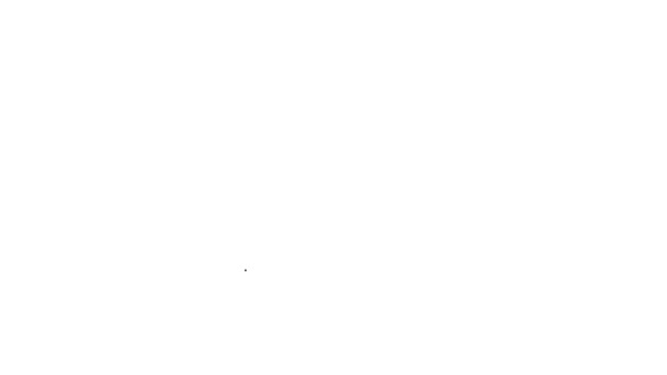 Svart linje Stekpanna ikon isolerad på vit bakgrund. Stek eller stekt mat symbol. 4K Video motion grafisk animation — Stockvideo