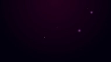 Parlayan neon çizgisi Spatula simgesi siyah arkaplanda izole edildi. Mutfak spatula ikonu. Barbekü spatula işareti. Barbekü ve ızgara aleti. 4K Video hareketli grafik canlandırması