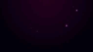 Parlayan neon hattı Eylem aşırı kamera simgesi siyah arkaplanda izole edildi. Ekstrem sporları çekmek için video kamera ekipmanı. 4K Video hareketli grafik canlandırması