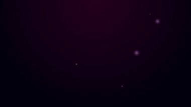 Parlayan neon çizgisi Fotoğraf simgesi siyah arkaplanda izole edildi. 4K Video hareketli grafik canlandırması