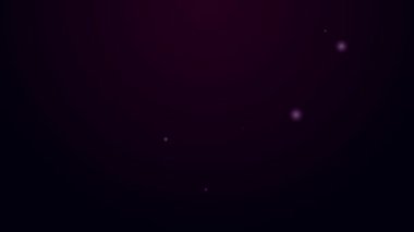 Parlayan neon hattı hava tahmini simgesi siyah arkaplanda izole edildi. 4K Video hareketli grafik canlandırması