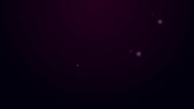 Parlayan neon hattı Kar Tanesi simgesi siyah arkaplanda izole edildi. 4K Video hareketli grafik canlandırması