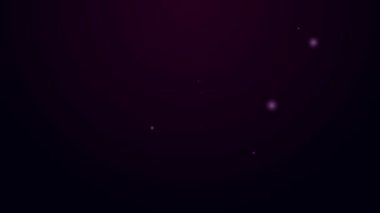 Parlayan neon hattı su problemi simgesi siyah arkaplanda izole edildi. Yoksul ülkeler çevreyle ilgili kamu sağlığı sorunları. 4K Video hareketli grafik canlandırması