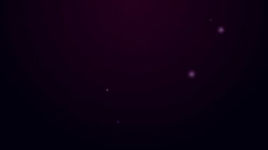 Parlayan neon çizgisi vazo simgesi siyah arkaplanda izole edildi. 4K Video hareketli grafik canlandırması