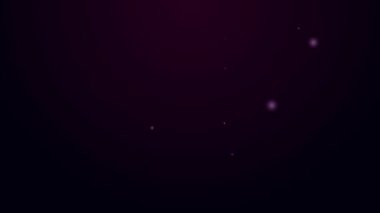 Parlayan neon hattı reçel kavanozu simgesi siyah arkaplanda izole edildi. 4K Video hareketli grafik canlandırması