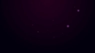 Parlayan neon hattı Candy simgesi siyah arkaplanda izole edildi. 4K Video hareketli grafik canlandırması