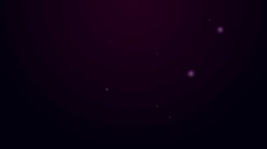 Siyah arka planda izole edilmiş içki ikonlarını saklamak için parlayan neon hattı ticari buzdolabı. Market ya da süpermarket için bozulabilir. 4K Video hareketli grafik canlandırması