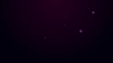 Parlayan neon hattı alışveriş listesi simgesi siyah arkaplanda izole edildi. 4K Video hareketli grafik canlandırması