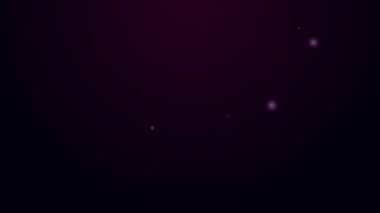 Parlayan neon hattı siyah arkaplanda izole edilmiş Spice in can simgesi. Baharat koleksiyonu. Baharat, cam kutunun içindeki baharatlar. 4K Video hareketli grafik canlandırması