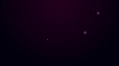 Siyah arkaplanda izole edilmiş bir kulaklık simgesi olan parlak neon çizgili adam. Destek operatörü hatta. Çağrı merkezi konsepti, müşteri destek servisi. 4K Video hareketli grafik canlandırması