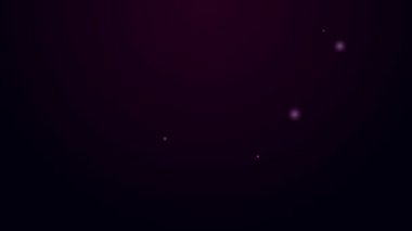 Parlayan neon hattı kulaklık simgesi siyah arkaplanda izole edildi. Müşteri hizmetleri, yardım hattı, çağrı merkezi, faq, bakım. 4K Video hareketli grafik canlandırması