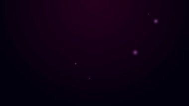 Parlayan neon hat trafik levhası. Siyah arkaplanda sinyal simgesi izole edildi. İşaretçi sembolü. İzole sokak bilgi levhası. Yön tabelası. 4K Video hareketli grafik canlandırması