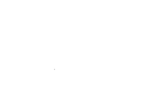 흑색 라인 요트 요트 또는 돛단배 아이콘은 흰 배경에 고립되어 있다. 솔 보트 해양 크루즈 여행. 4K 비디오 모션 그래픽 애니메이션 — 비디오