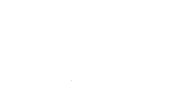Zwarte lijn Weersverwachting pictogram geïsoleerd op witte achtergrond. 4K Video motion grafische animatie — Stockvideo