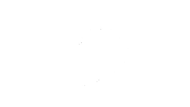 Schwarze Linie Planet Erde schmilzt zur globalen Erwärmung Symbol isoliert auf weißem Hintergrund. Ökologische Probleme und Lösungen - Thermometer. 4K Video Motion Grafik Animation — Stockvideo