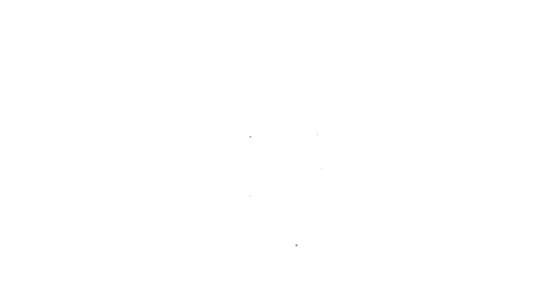 Línea negra Icono de pescado muerto aislado sobre fondo blanco. Animación gráfica de vídeo 4K — Vídeo de stock