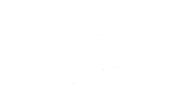 Schwarze Linie Hohe menschliche Körpertemperatur oder Fieber-Symbol isoliert auf weißem Hintergrund. Krankheit, Erkältung, Grippesymptome. 4K Video Motion Grafik Animation — Stockvideo