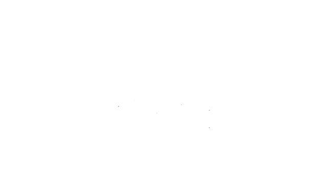 Icono de iceberg de línea negra aislado sobre fondo blanco. Animación gráfica de vídeo 4K — Vídeo de stock
