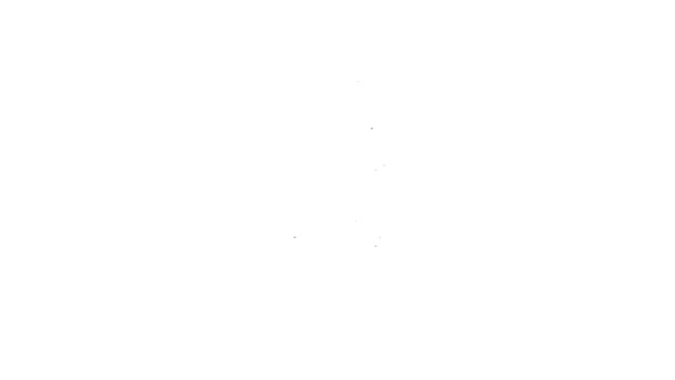 Línea negra Icono de botella de agua aislado sobre fondo blanco. Signo de bebida de soda aqua. Animación gráfica de vídeo 4K — Vídeo de stock