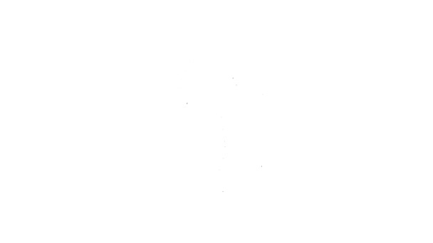 Černá čára Vodní sprej láhev ikona izolované na bílém pozadí. Postřikovač na žehlení. Grafická animace pohybu videa 4K — Stock video