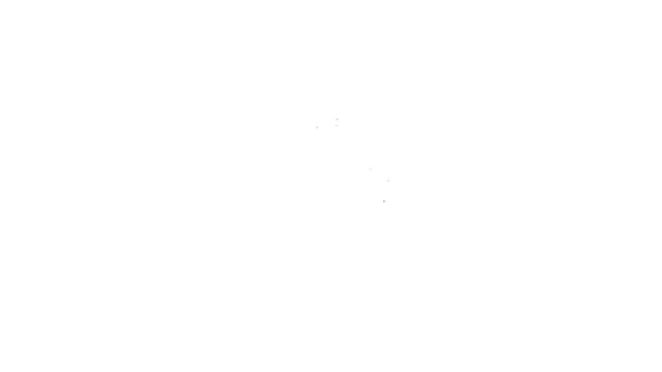Zwarte lijn Sprout in fles pictogram geïsoleerd op witte achtergrond. Zaad en zaailing. Bladeren teken. Bladnatuur. 4K Video motion grafische animatie — Stockvideo