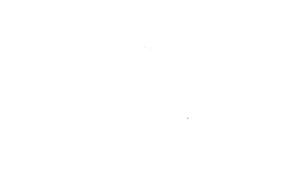 Czarna linia Wiszący znak z tekstem Zamknięta ikona izolowana na białym tle. Temat biznesowy kawiarni lub restauracji. 4K Animacja graficzna ruchu wideo — Wideo stockowe