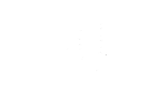Línea negra Carro de compras en pantalla icono del ordenador aislado sobre fondo blanco. Concepto e-commerce, e-business, marketing online. Animación gráfica de vídeo 4K — Vídeos de Stock
