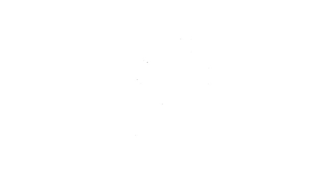 Czarna linia Skaner skanujący ikonę kodu kreskowego izolowane na białym tle. Naklejka z kodem kreskowym. Identyfikacja do dostawy z barów. 4K Animacja graficzna ruchu wideo — Wideo stockowe