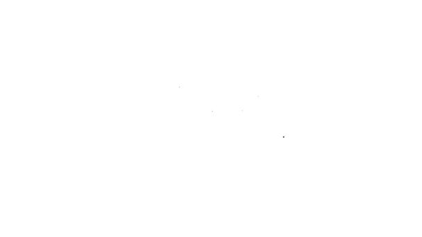 Черная линия Речь пузырь с текстом Справка иконка выделена на белом фоне. Видеографическая анимация 4K — стоковое видео