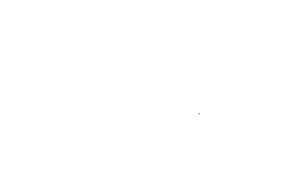 Ligne noire Moniteur d'ordinateur et carte pliée avec icône marqueur de position isolé sur fond blanc. Animation graphique de mouvement vidéo 4K — Video