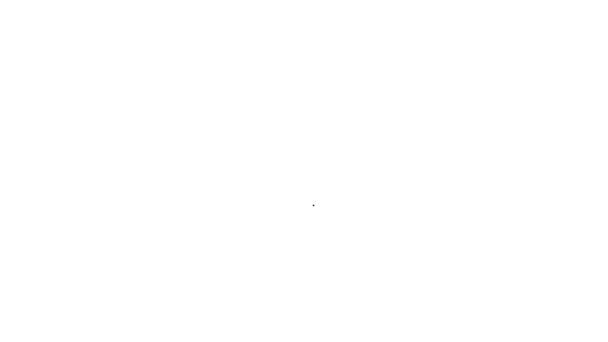 Черная линия Нажмите значок пин изолирован на белом фоне. Знак "Зубцы". Видеографическая анимация 4K — стоковое видео