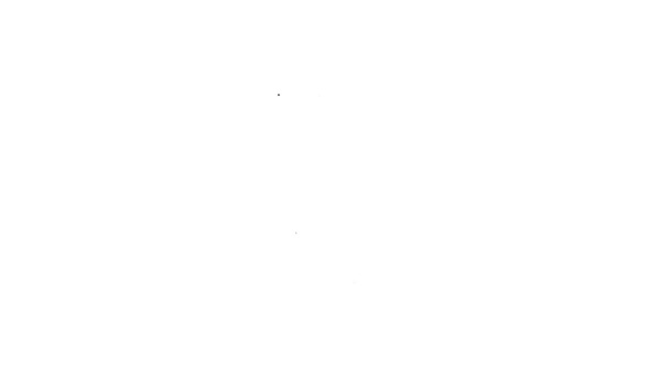 Línea negra Infografía del icono de navegación del mapa de la ciudad aislado sobre fondo blanco. Diseño de concepto de interfaz de aplicación móvil. Concepto de geolacación. Animación gráfica de vídeo 4K — Vídeo de stock