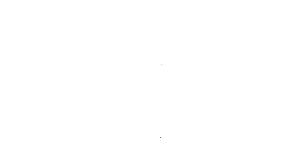 Ligne noire Tête humaine avec fleur à l'intérieur icône isolée sur fond blanc. Animation graphique de mouvement vidéo 4K — Video