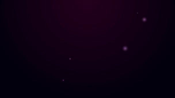 Leuchtende Neon-Linie Wasserkocher-Symbol isoliert auf schwarzem Hintergrund. Teekanne vorhanden. 4K Video Motion Grafik Animation — Stockvideo
