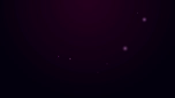 Glödande neon linje Soluppgång ikonen isolerad på svart bakgrund. 4K Video motion grafisk animation — Stockvideo