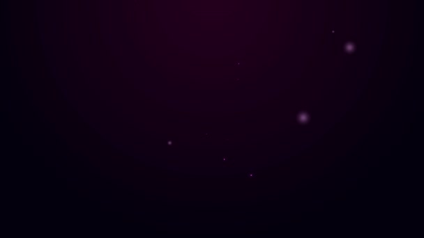 Gloeiende neon lijn meststof fles pictogram geïsoleerd op zwarte achtergrond. 4K Video motion grafische animatie — Stockvideo