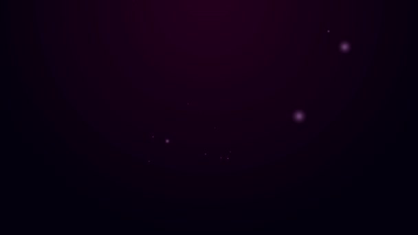 Светящийся неоновая линия Сломанный горшок значок изолирован на черном фоне. Видеографическая анимация 4K — стоковое видео
