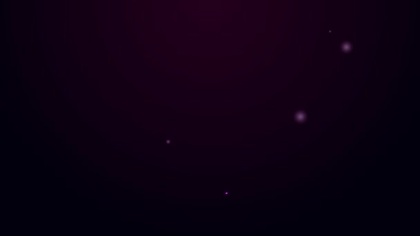 Žhnoucí neonová čára Ikona řeči bublina chatu izolované na černém pozadí. Ikona zprávy. Symbol komunikace nebo komentáře. Grafická animace pohybu videa 4K — Stock video