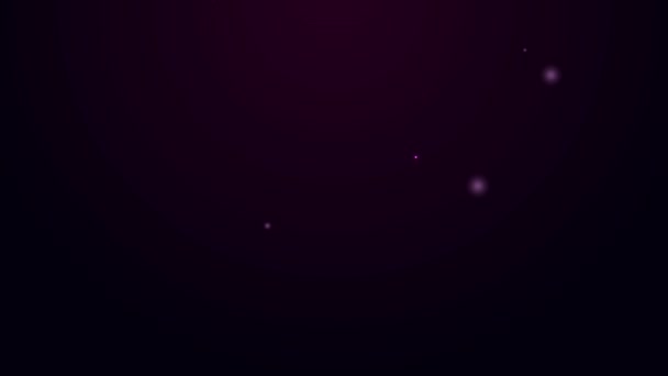Icono de semáforo en línea de neón brillante aislado sobre fondo negro. Animación gráfica de vídeo 4K — Vídeo de stock