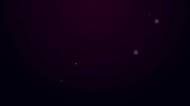 Parlayan neon hattı, siyah arkaplanda izole edilmiş bir konserve kutusu simgesi. Sulama sembolü. 4K Video hareketli grafik canlandırması