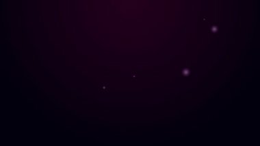 Parlayan neon çizgisi ağaç simgesi siyah arkaplanda izole edildi. Orman sembolü. 4K Video hareketli grafik canlandırması