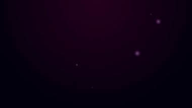 Parlayan neon çizgisi simgesi siyah arkaplanda izole edildi. 4K Video hareketli grafik canlandırması