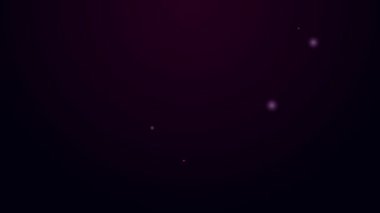 Parlayan neon çizgisi ağaç simgesi siyah arkaplanda izole edildi. Orman sembolü. 4K Video hareketli grafik canlandırması