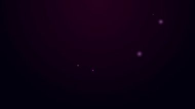 Parlayan neon hattı. Siyah arkaplanda izole edilmiş bir süt ikonu paketi yok. Süte izin yok. Alerji konsepti, laktoza duyarlılık alerjisi uyarısı. 4K Video hareketli grafik canlandırması