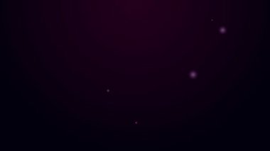 Parlayan neon hattı Vegan süt ikonu siyah arka planda izole edildi. Vejetaryen ürünü. 4K Video hareketli grafik canlandırması