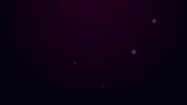 Parlayan neon hattı Bell biberi ya da siyah arka planda izole edilmiş tatlı kapsika ikonu. 4K Video hareketli grafik canlandırması