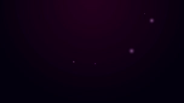 검은 배경에 네온 라인 트리 아이콘 분리. 숲의 상징. 4K 비디오 모션 그래픽 애니메이션 — 비디오